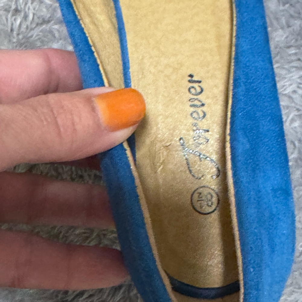 Forever Vibrant Blue Heels with Faux feather Bridal - Picture 7 of 9